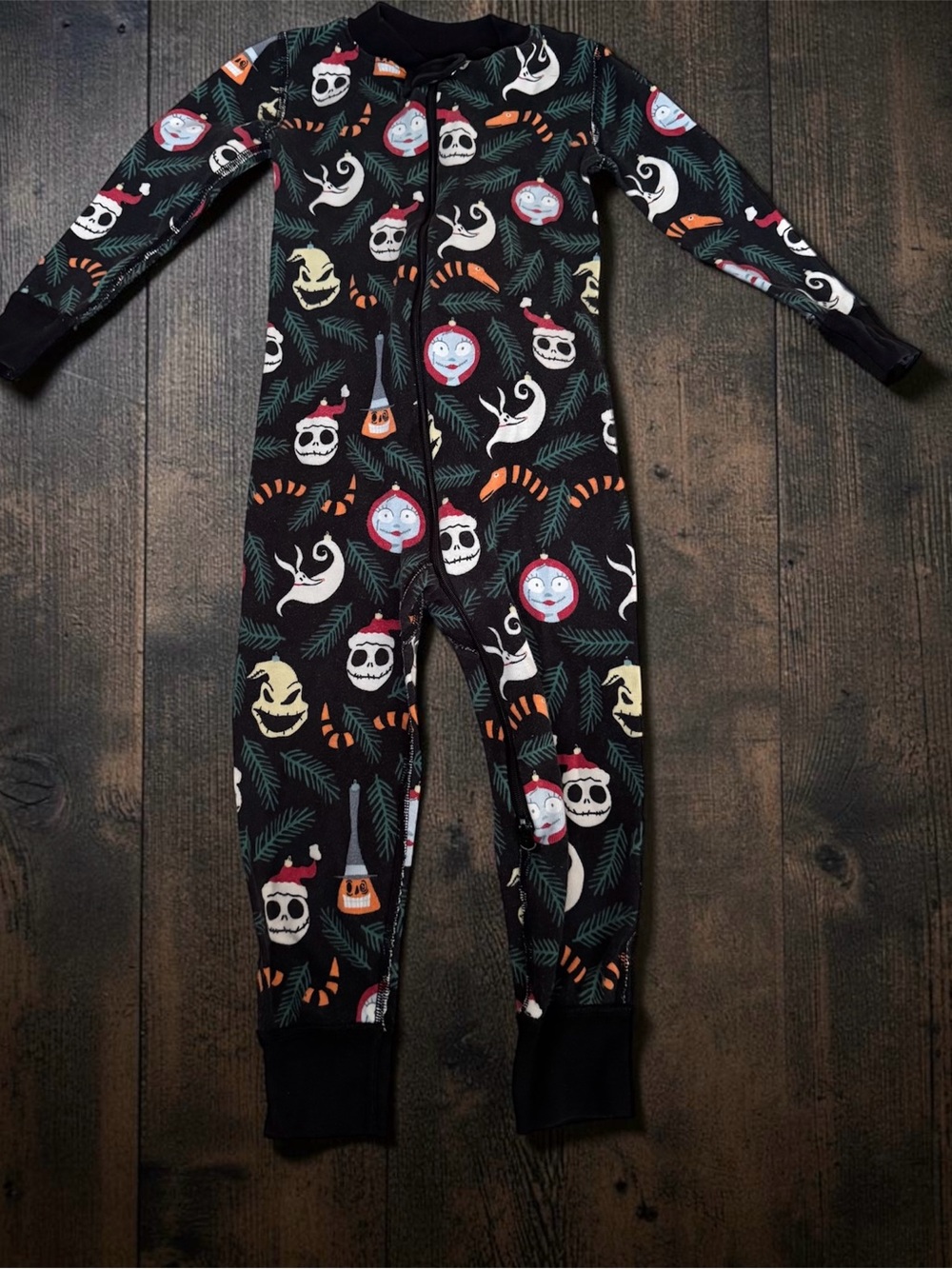 Hanna Andersson Nightmare Before Christmas One-Piece Zip up Pajamas